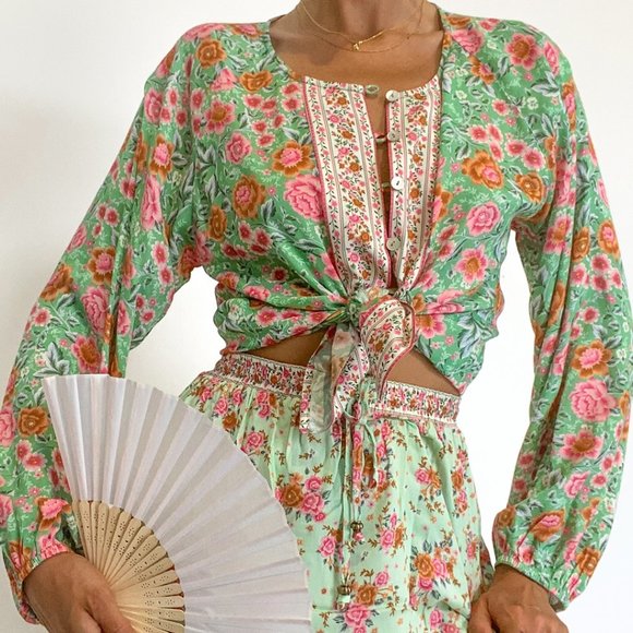 ARNHEM Harmony Mint Long Sleeve Button Sustainable Blouse Top NWT RRP$149 - Picture 12 of 13